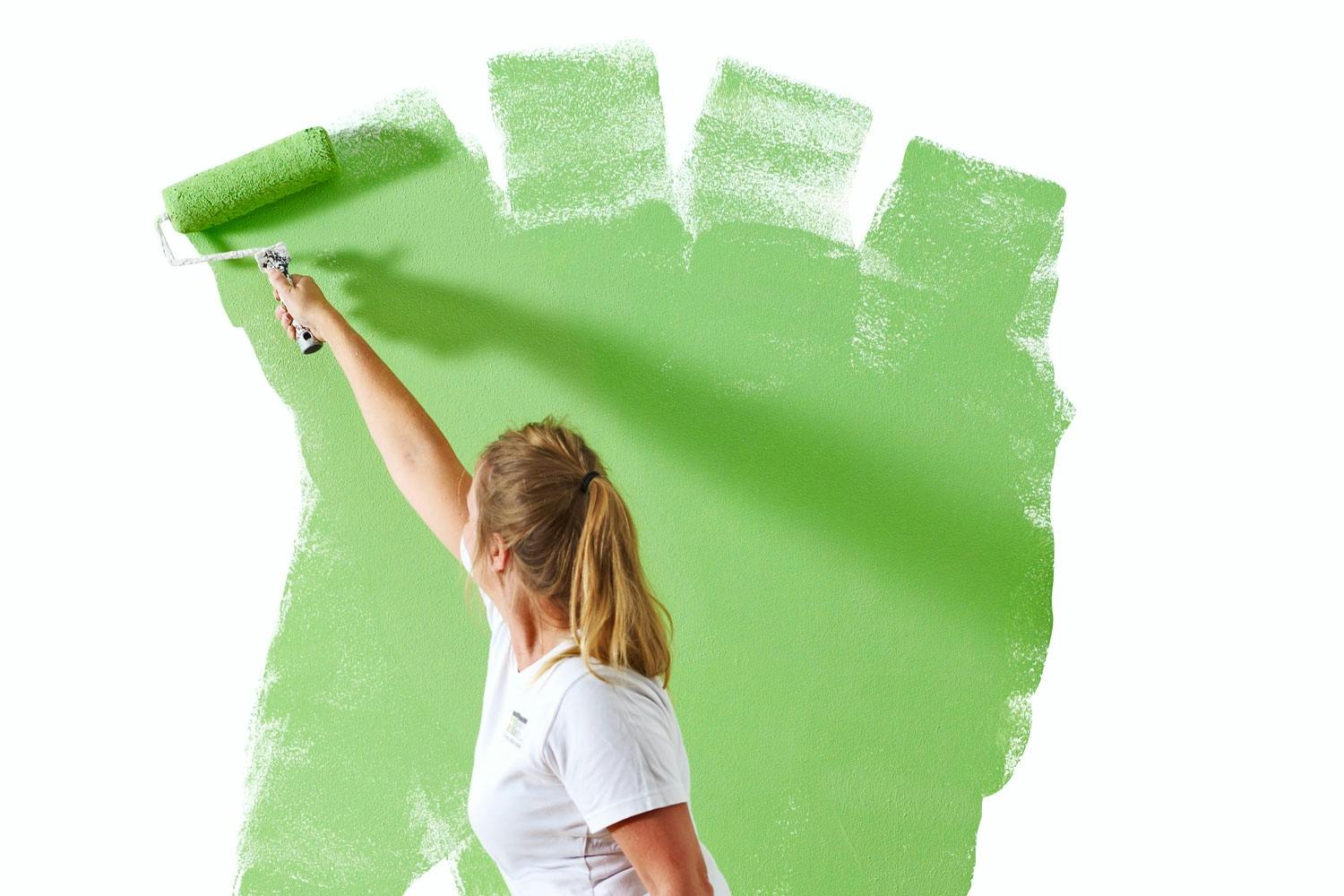 Male væg i lige baner Maling af væg i lige baner